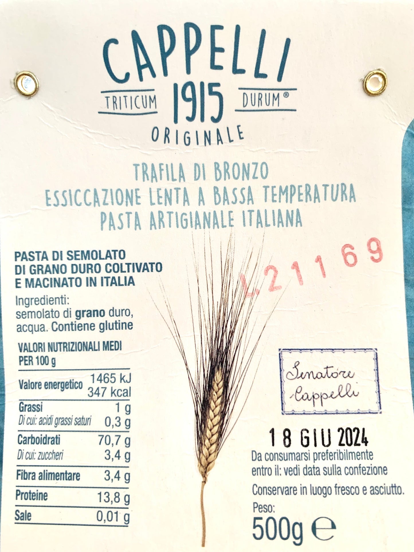 Spaghetti Senatore Cappelli Originale 1915 Carla Latini