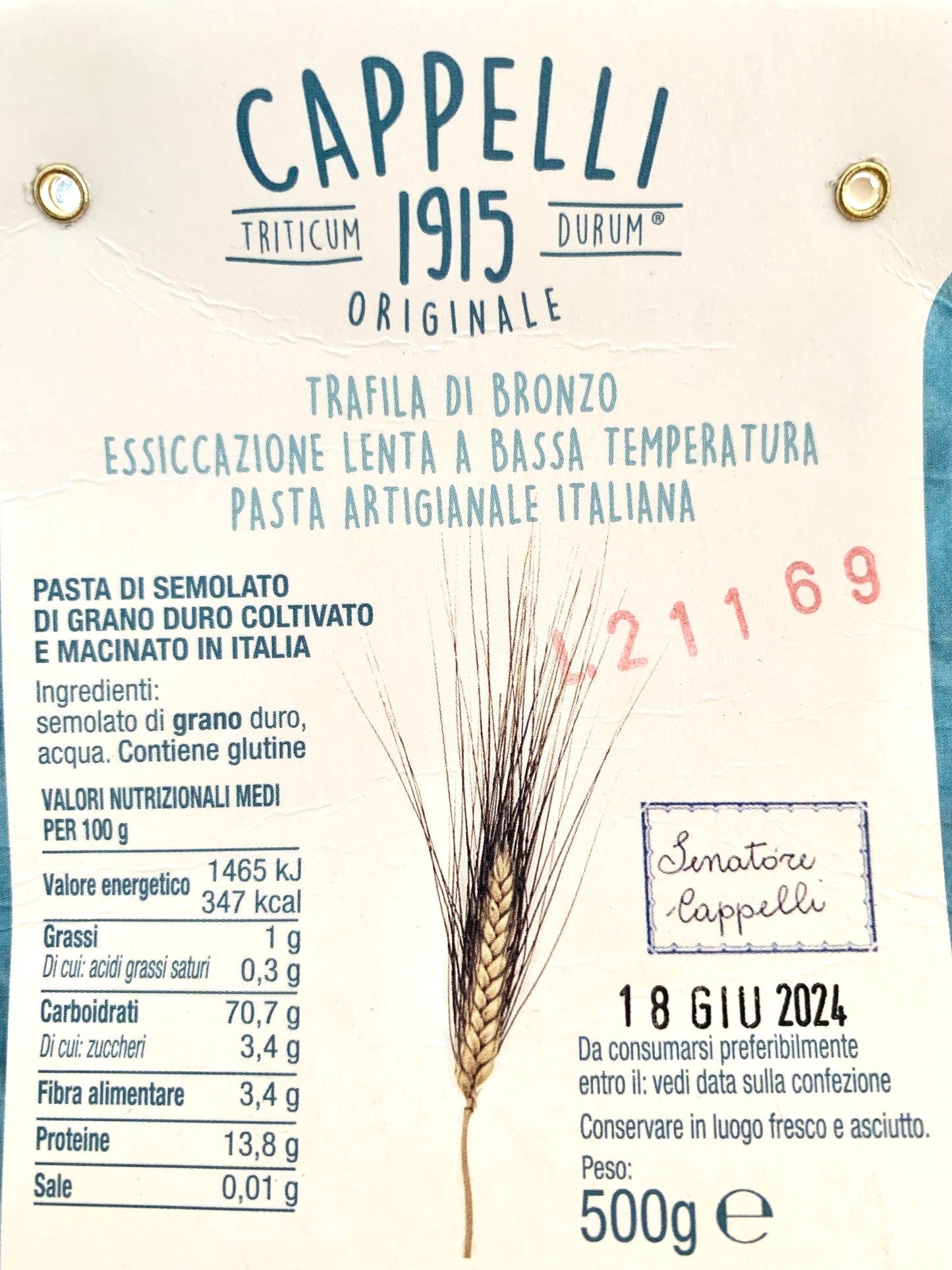 Spaghetti Senatore Cappelli Originale 1915  Carla Latini